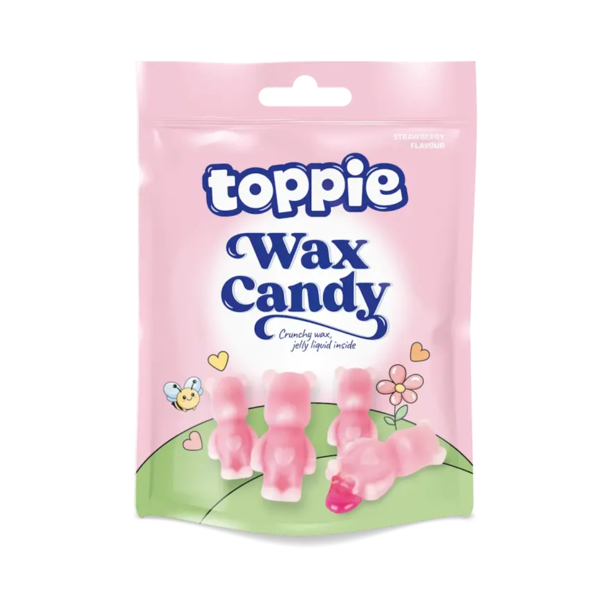 🍓 Toppie Wax Candy Strawberry 40 g – Flüssig gefüllte Wachssüßigkeit
