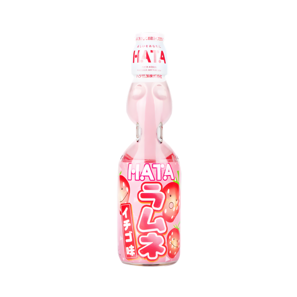 Hata Ramune Erdbeere Pop Soda 200ml – Japans Kult-Limo mit süßem Erdbeerkick! 🍓🥤