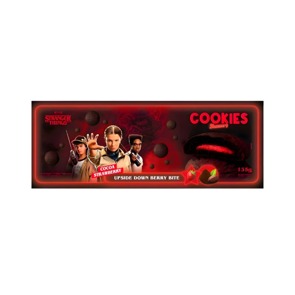 🍪 Yummer’s Stranger Things Cookies Kakao–Erdbeere, 135 g
