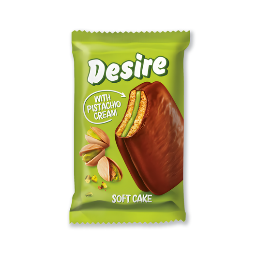 Desire Soft Cake Pistachio Cream – Weicher Kuchen mit Pistazienfüllung 50 g 🍰🌰