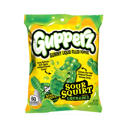 Gupperz Sour Squirt Grenades – Extreme Sour Candy mit flüssigem Kern 💣🍏