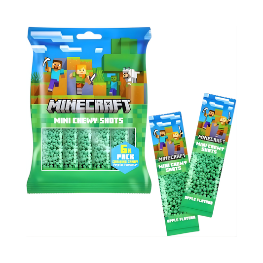 Minecraft Mini Chewy Shots Apple 6 × 15 g | Fruchtiger Gaming-Snack 🍏