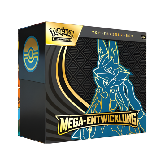 Pokémon ME01: Mega-Entwicklung Top-Trainer-Box – Lucario – Die Ultimative Power-Box für echte Trainer! ⚡🛡️✨