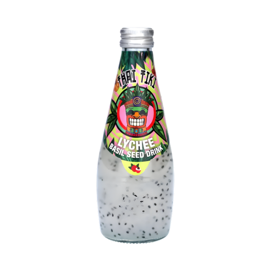 Thai Tiki Lychee Basil Seed Drink 290ml – Exotischer Litschi-Genuss mit Basil-Samen! 🥥🍈✨
