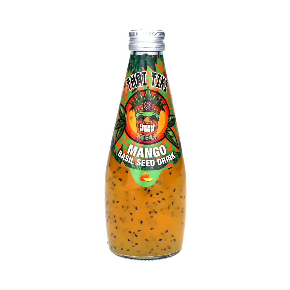 Thai Tiki Mango Basil Seed Drink 290ml – Exotischer Mango-Genuss mit Basilikumsamen! 🥭✨