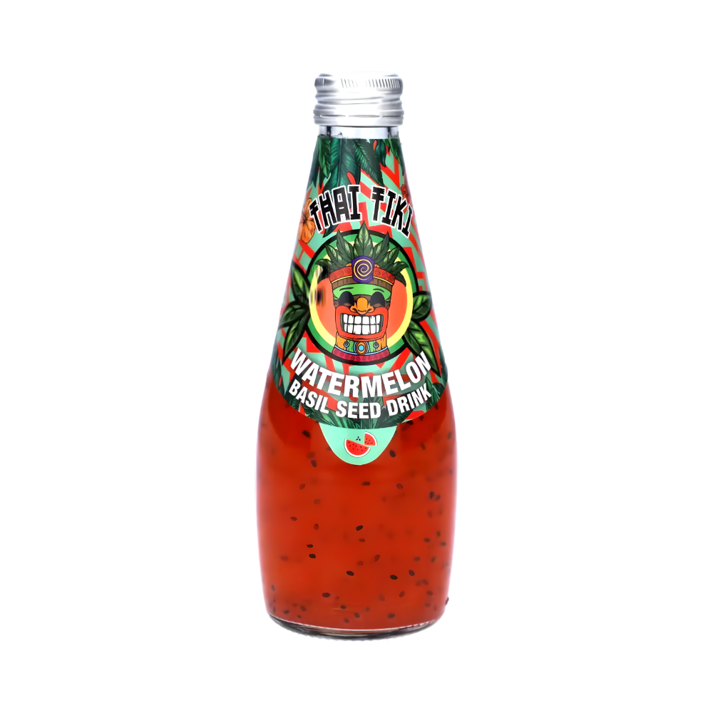 Thai Tiki Watermelon Basil Seed Drink 290ml – tropisch, rot & ultra-erfrischend! 🍉✨