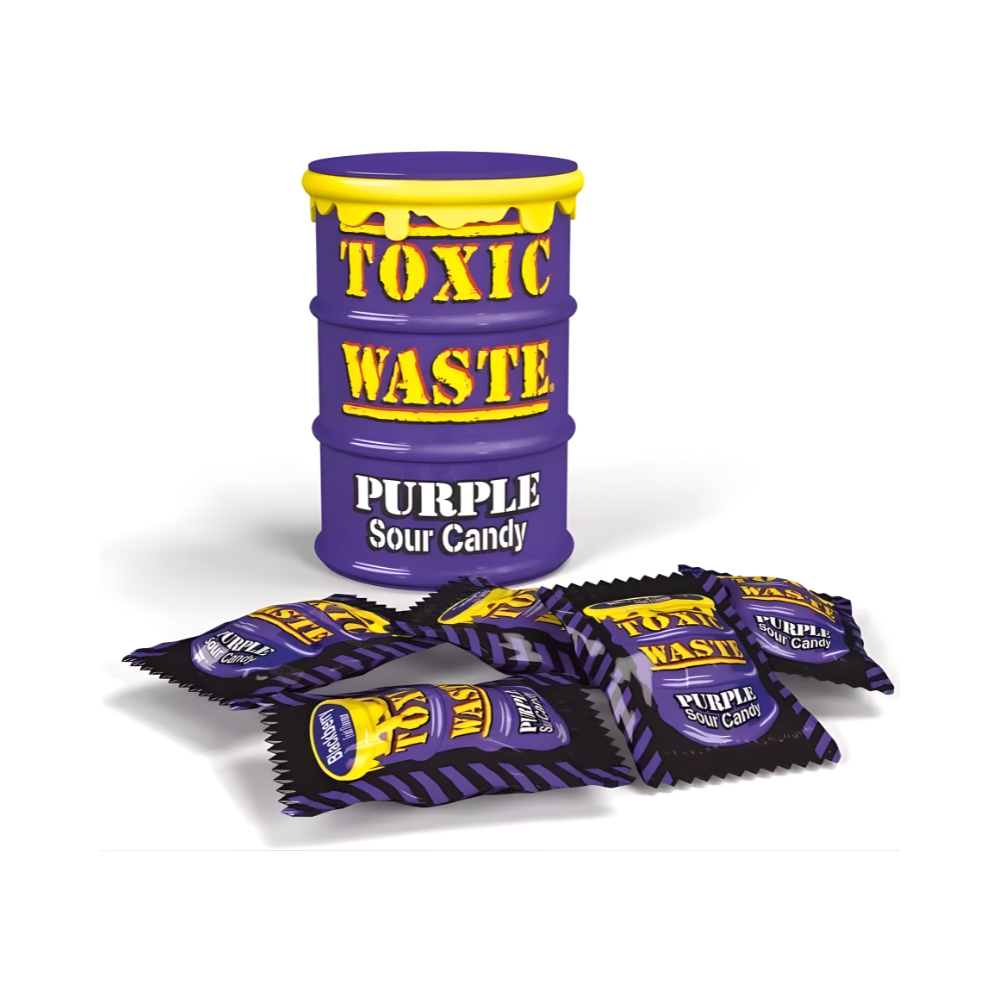 Toxic Waste Sour Candy Purple Drum 42g – Die violette Säure-Explosion! 💜⚡🍇