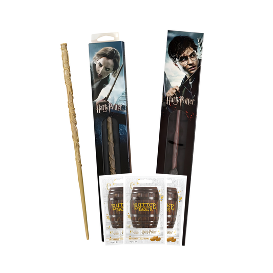 🪄 Harry Potter Zauberstab + Butterbeer™ Jelly Beans – Magisches Fan Set