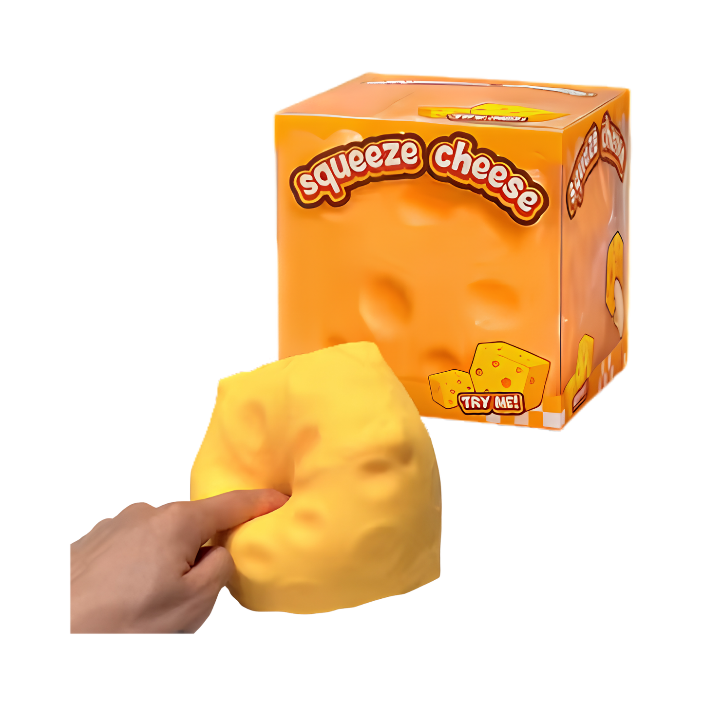 🧀 Squeeze Cheese Squishy – XXL Käse