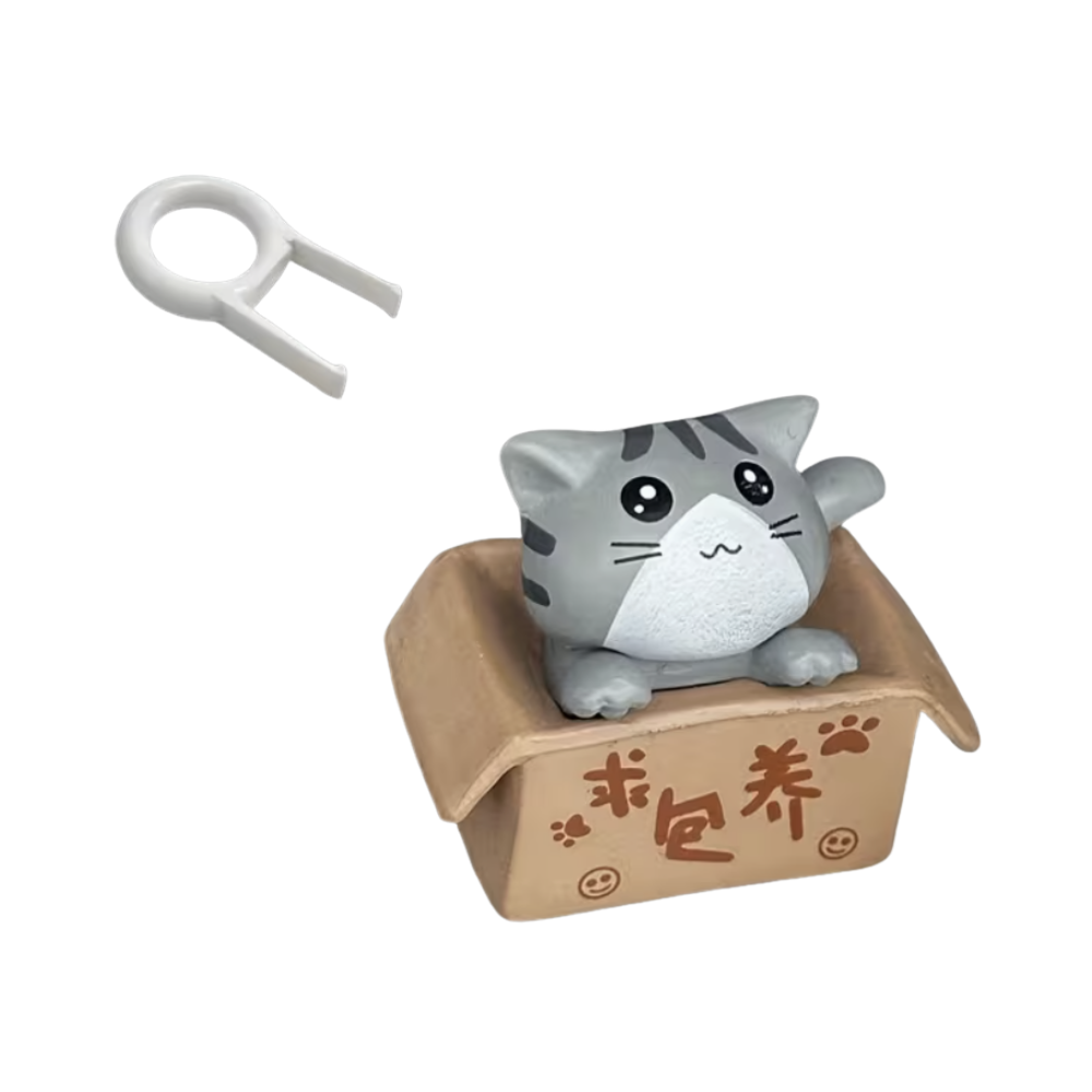 🐾 Cute Cat Keycap – „White Cat in Box“ Edition 🤍📦