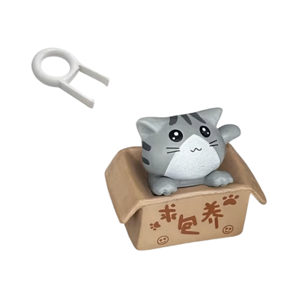 🐾 Cute Cat Keycap – „White Cat in Box“ Edition 🤍📦