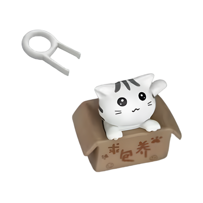 🐾 Cute Cat Keycap – „White Cat in Box“ Edition 🤍📦