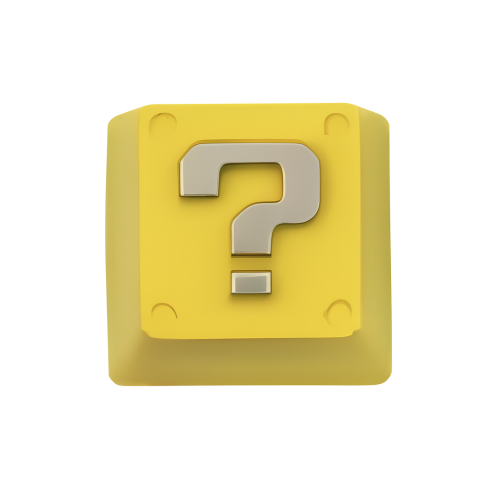 🟨Aluminium Keycap – Mario Fragezeichen-Block (Gelb)