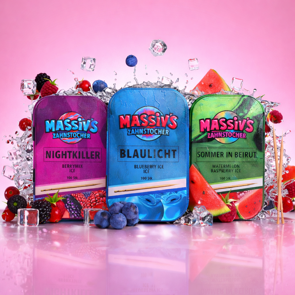 MASSIV'S – Zahnstoch­er mit Geschmack (100 Stück) ❄️🍓🍉