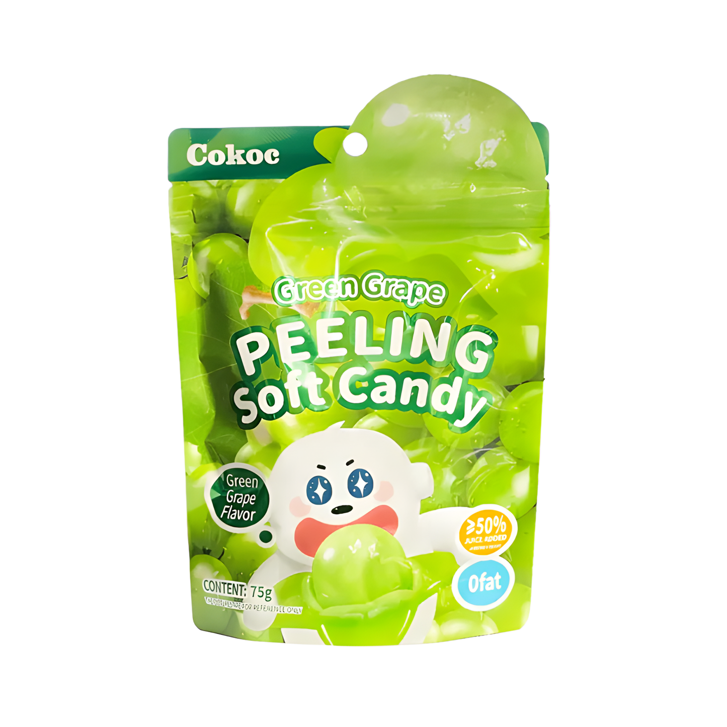 🍬 Cokoc Peeling Soft Candy – Fruchtgummi zum Schälen (75 g) 🍇🍑🍍💚