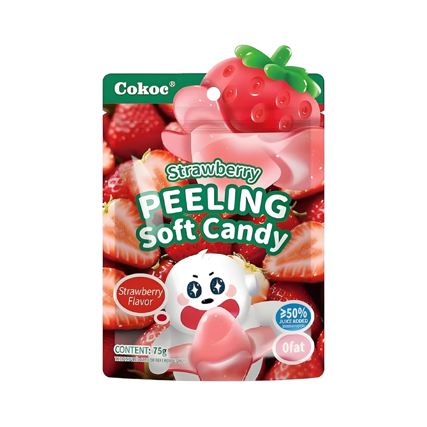 🍬 Cokoc Peeling Soft Candy – Fruchtgummi zum Schälen (75 g) 🍇🍑🍍💚