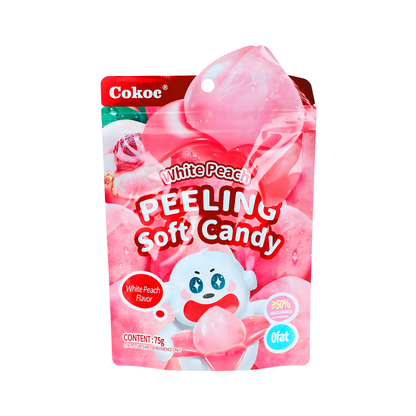 🍬 Cokoc Peeling Soft Candy – Fruchtgummi zum Schälen (75 g) 🍇🍑🍍💚