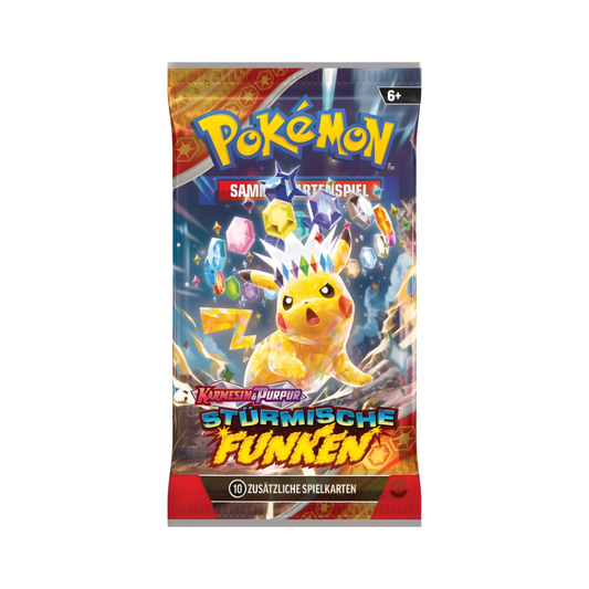 ⚡ Pokémon Booster Pack – Karmesin & Purpur: Stürmische Funken (10 Karten) ⚡