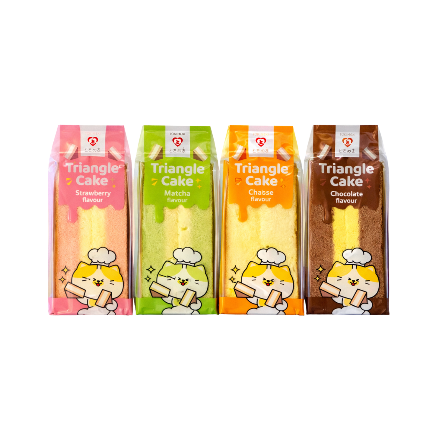 🍰 Tokimeki Triangle Cake – Fluffiger Biskuitkuchen in 4 Geschmacksrichtungen (90g)