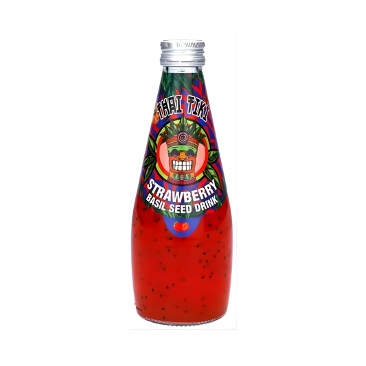 Thai Tiki Basil Seed Strawberry Drink 290 ml 🍓🌿🥤